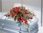Red Rouge Casket Spray